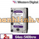 Ổ cứng WD23PURZ WD HDD Purple 2TB 3.5" SATA 3/ 256MB Cache/ 5400RPM (Màu tím)
